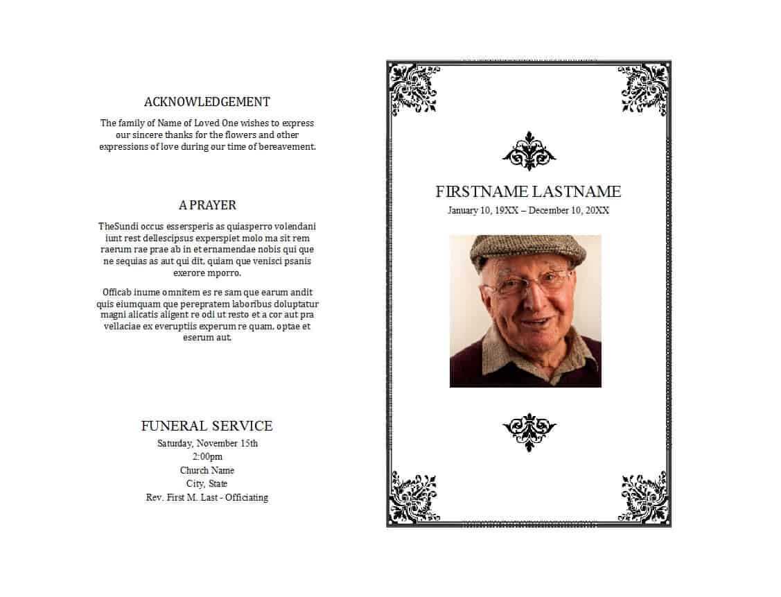 47 Free Funeral Program Templates (In Word Format) ᐅ With Memorial Brochure Template