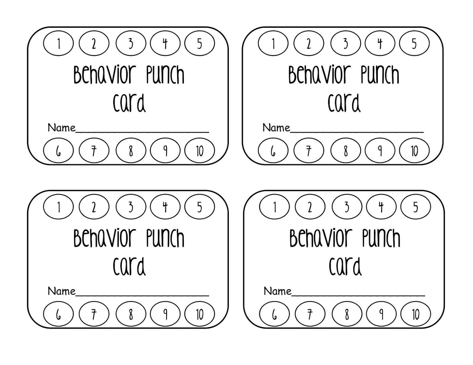 481 Punch Free Clipart With Free Printable Punch Card Template