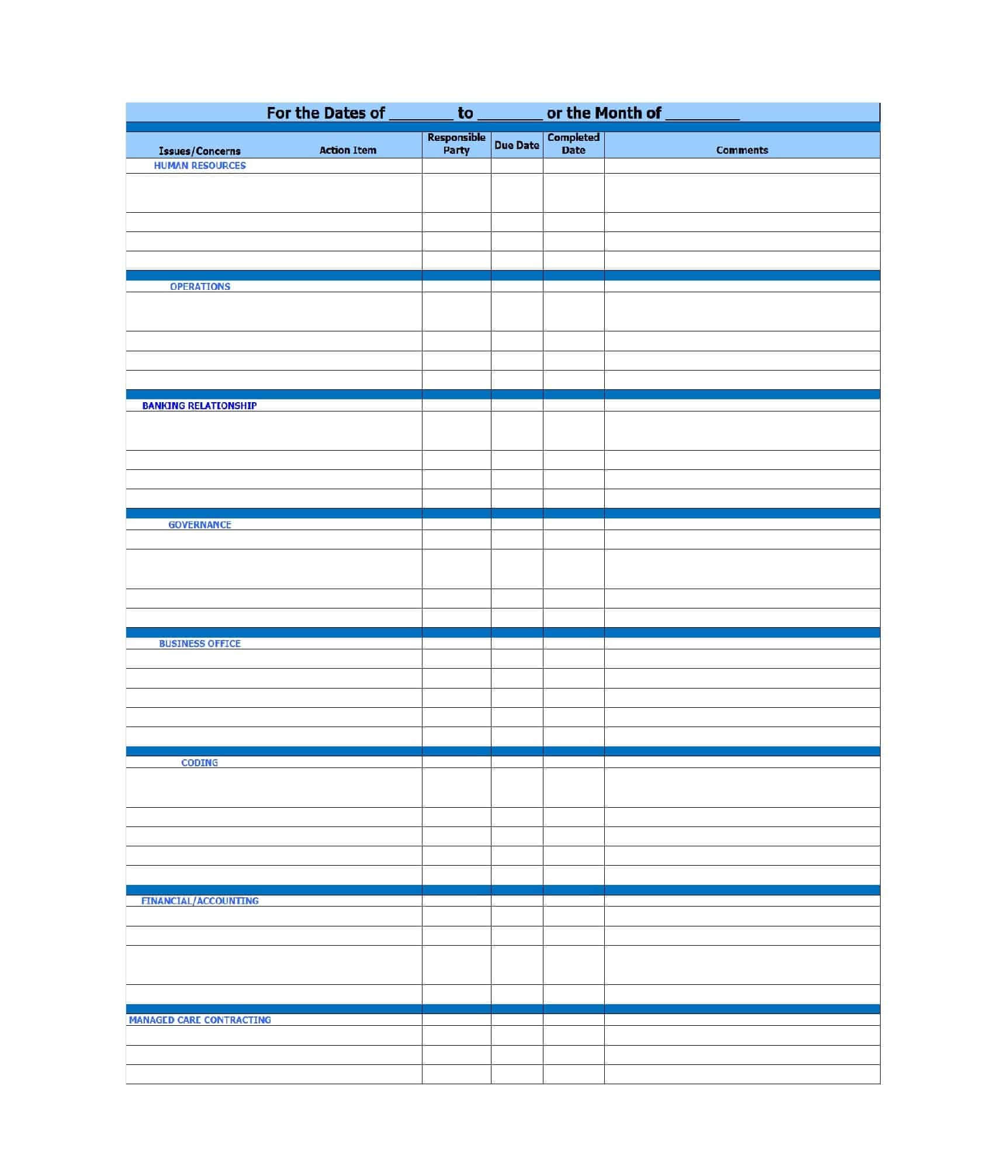 49 Great Action Item Templates (Ms Word & Excel) ᐅ Template Lab In Agenda Template Word 2010