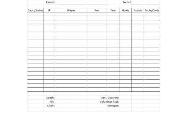 49 Printable Soccer Roster Templates (Soccer Lineup Sheets) ᐅ with Soccer Referee Game Card Template