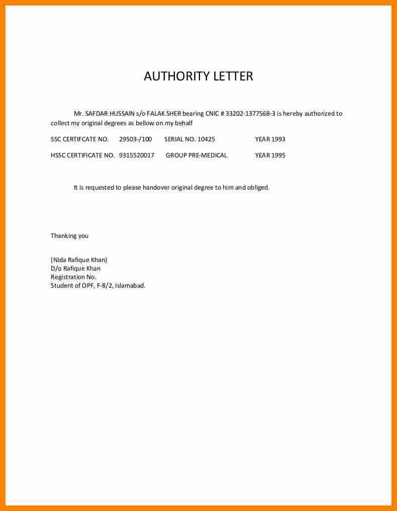 5 Authorization Letter For Document Collection Catering Regarding Certificate Authority Templates