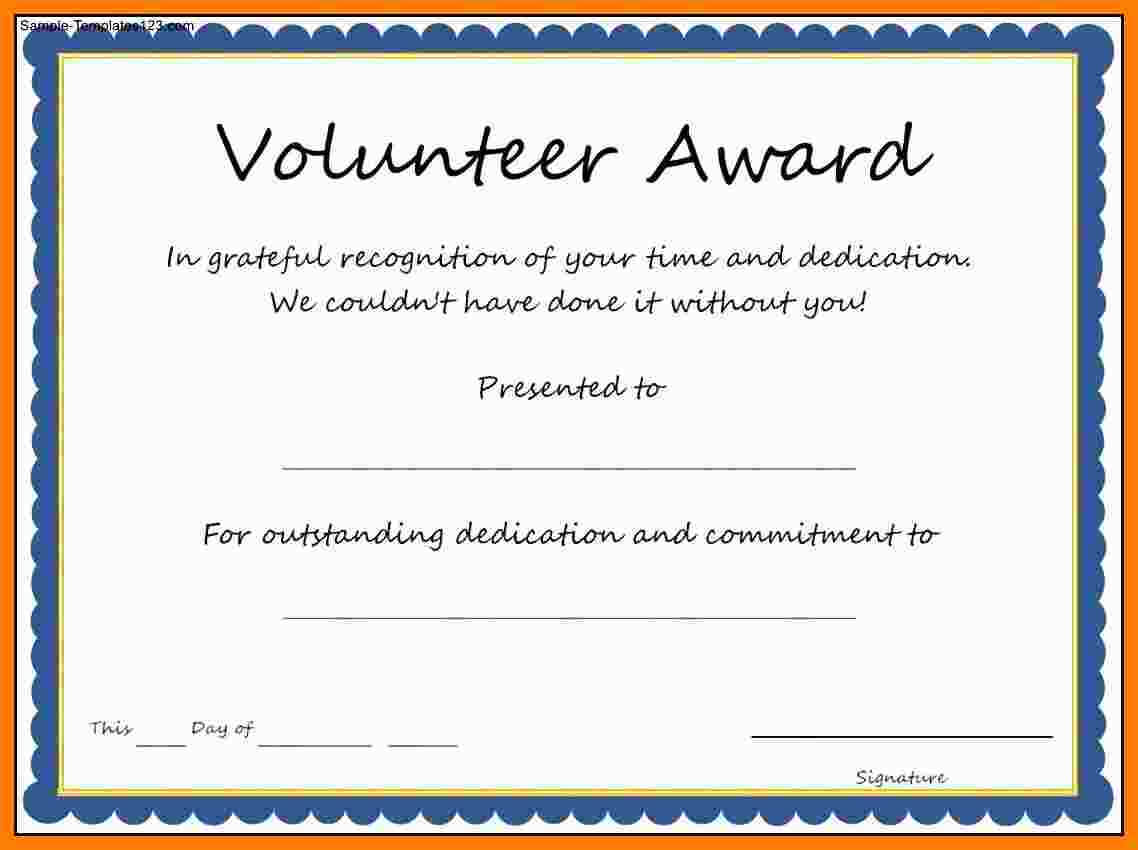 5+ Free Volunteer Certificates | Marlows Jewellers Throughout Volunteer Award Certificate Template