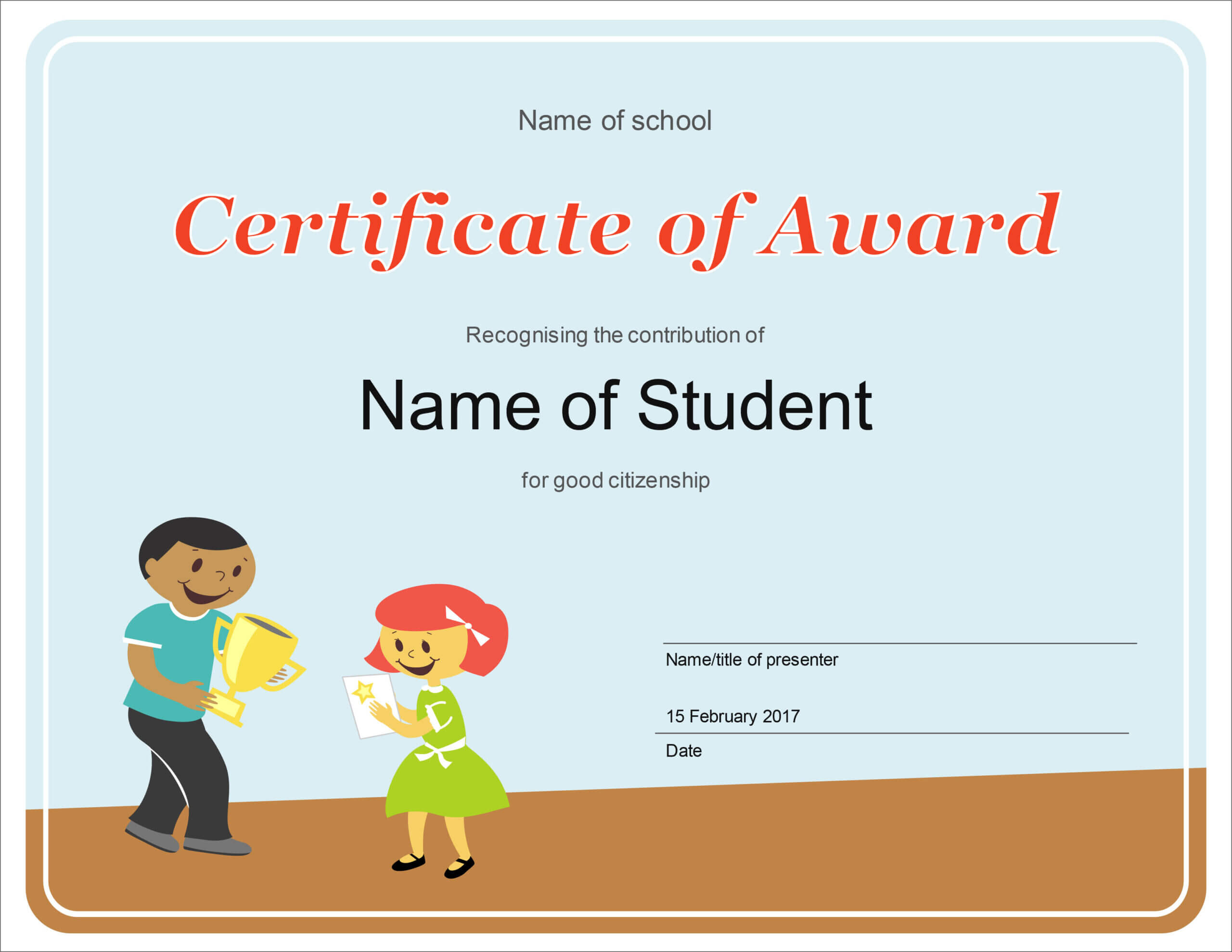 50 Free Creative Blank Certificate Templates In Psd Intended For School Certificate Templates Free