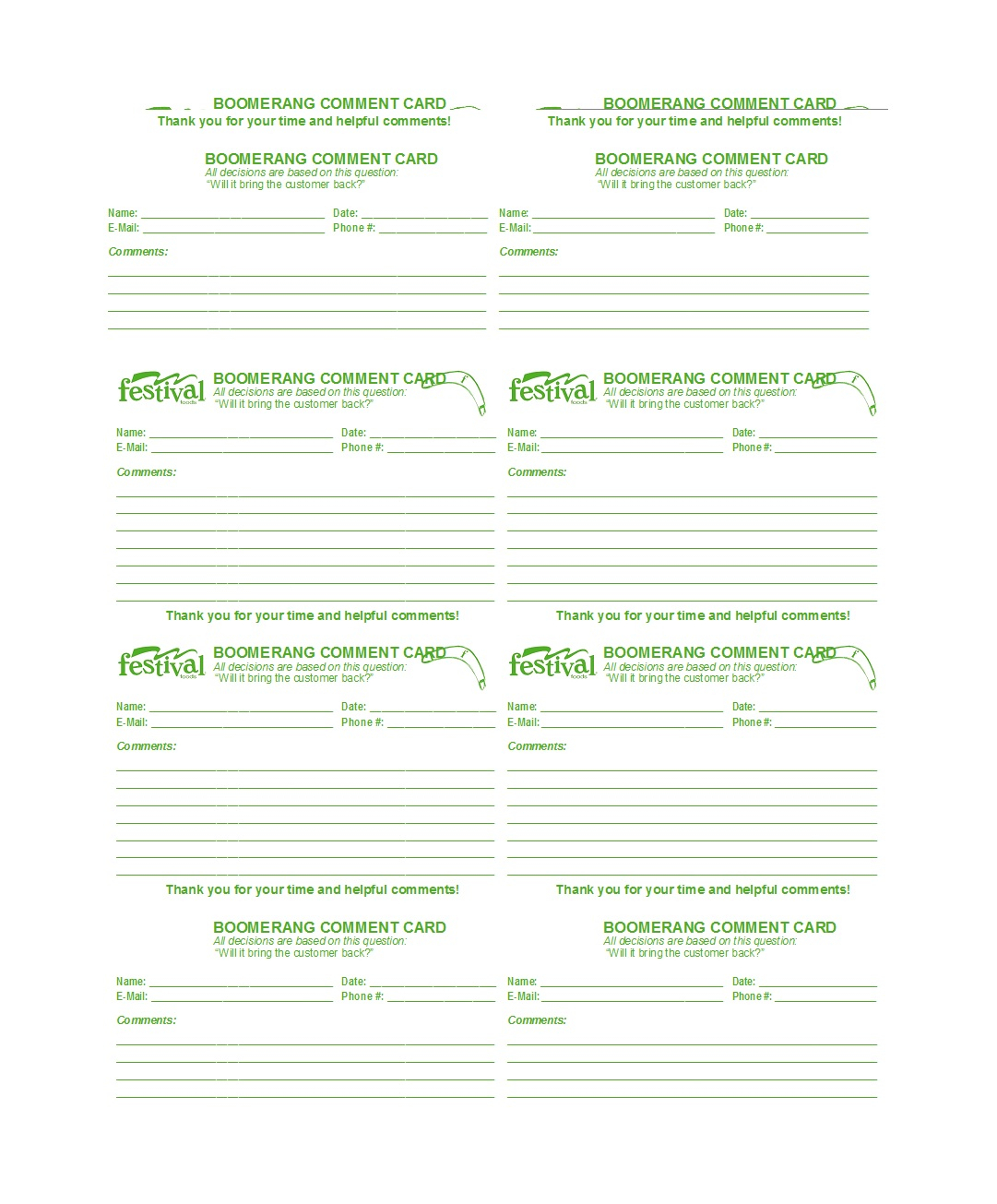 50 Printable Comment Card & Feedback Form Templates ᐅ Intended For Restaurant Comment Card Template