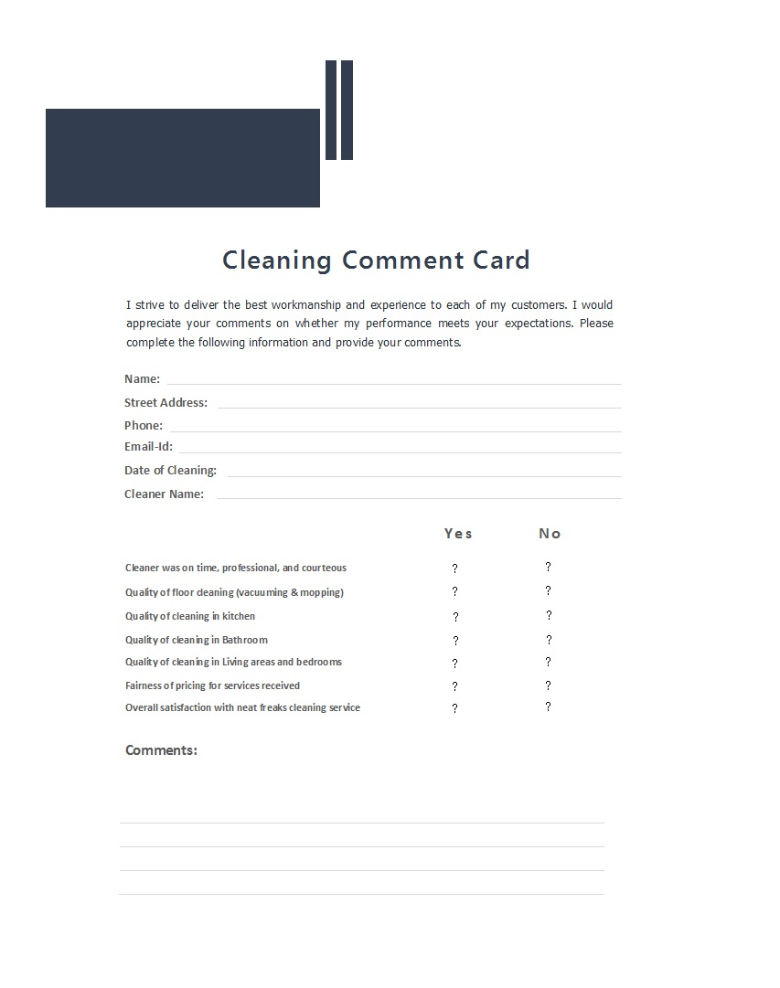 50 Printable Comment Card & Feedback Form Templates ᐅ Pertaining To Restaurant Comment Card Template
