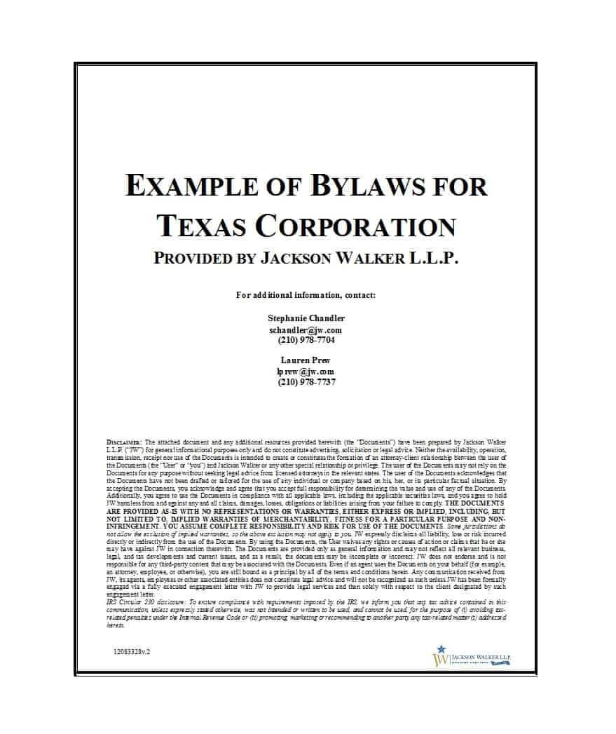 50 Simple Corporate Bylaws Templates & Samples ᐅ Template Lab Within Corporate Bylaws Template Word