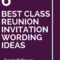 6 Best Class Reunion Invitation Wording Ideas | Class Throughout Reunion Invitation Card Templates