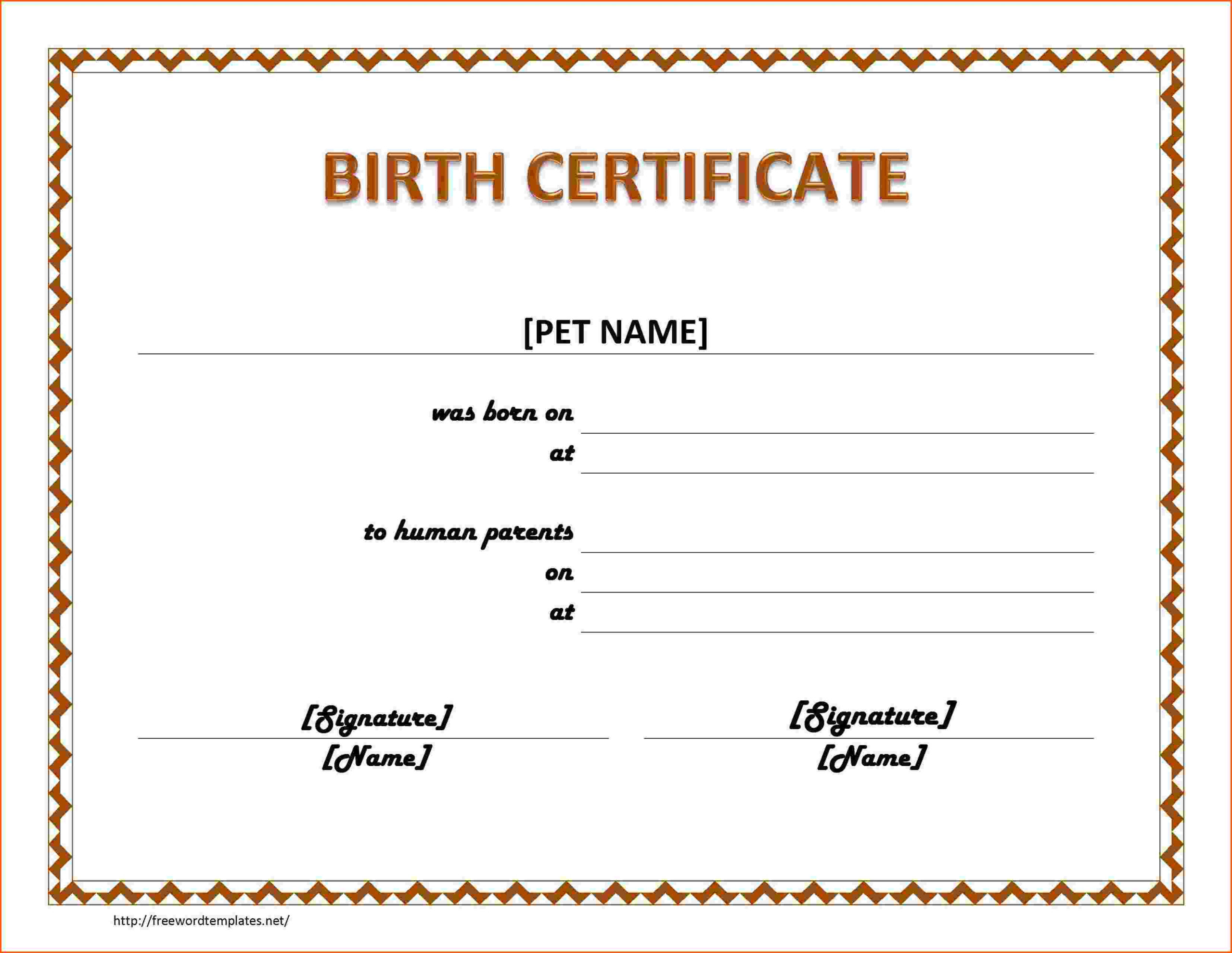 6+ Birth Certificate Template For Microsoft Word | Survey Within Girl Birth Certificate Template