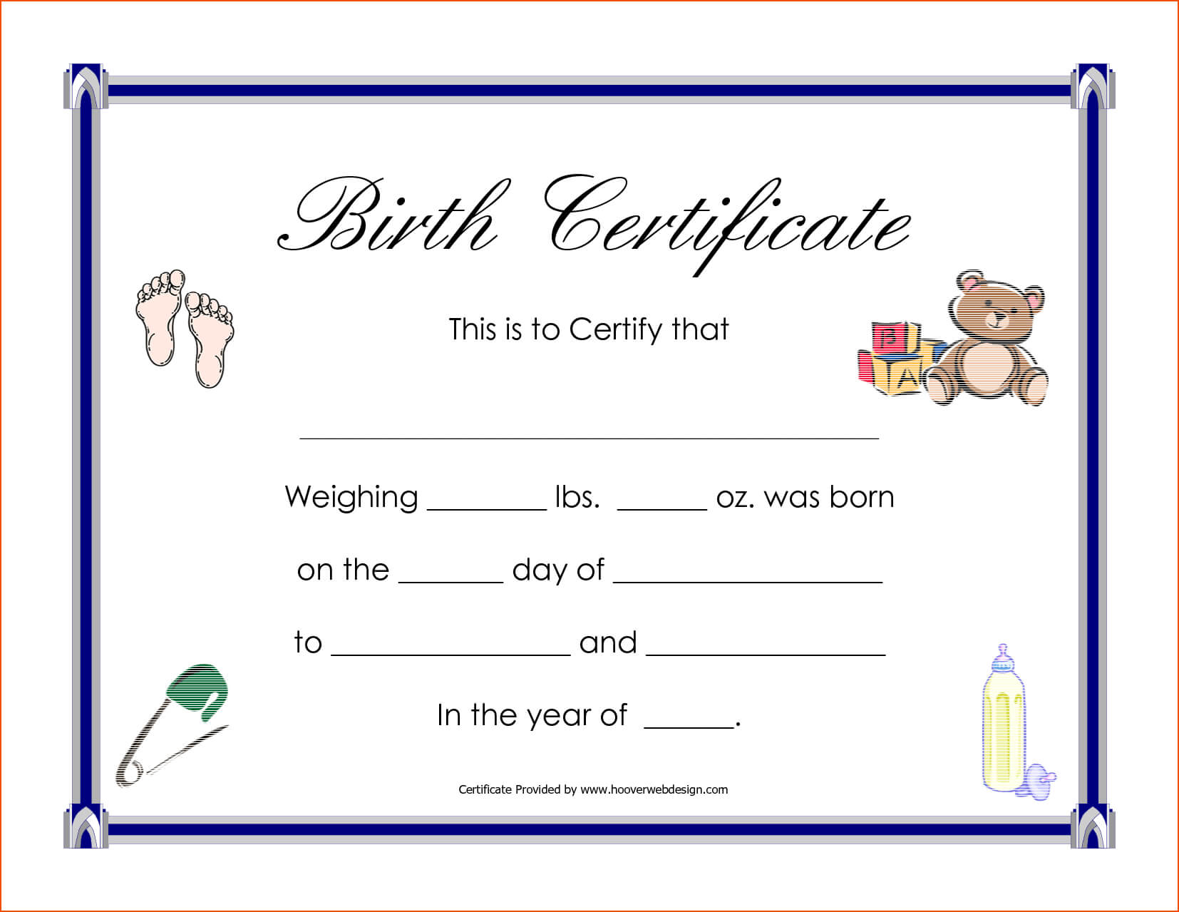 6+ Birth Certificate Templates – Bookletemplate With Regard To Birth Certificate Templates For Word