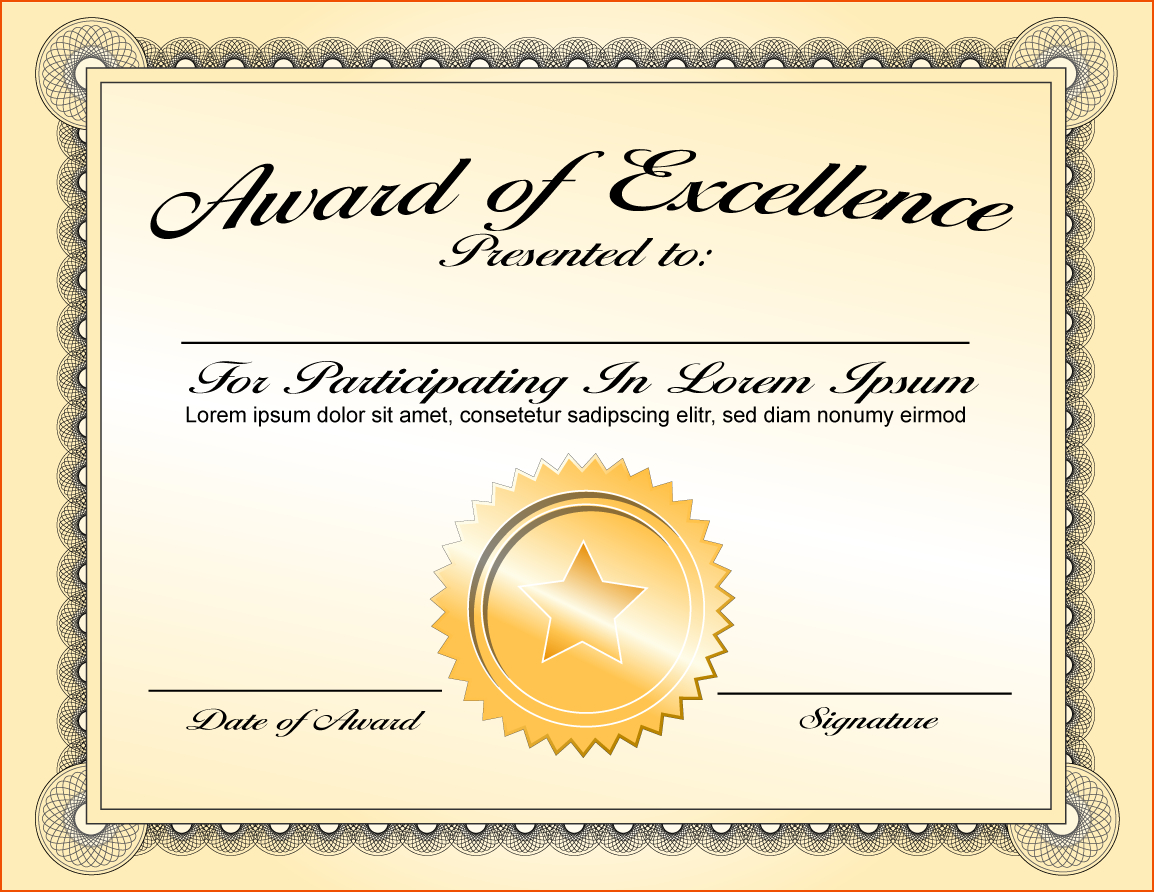 6+ Certificate Award Template – Bookletemplate Inside Sample Award Certificates Templates