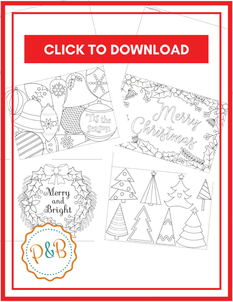 6 Unique Christmas Cards To Color Free Printable Download Regarding Diy Christmas Card Templates