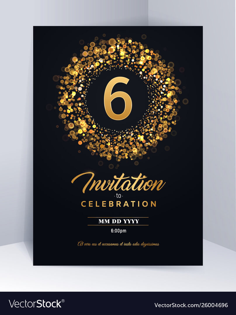 6 Years Anniversary Invitation Card Template Inside Template For Anniversary Card