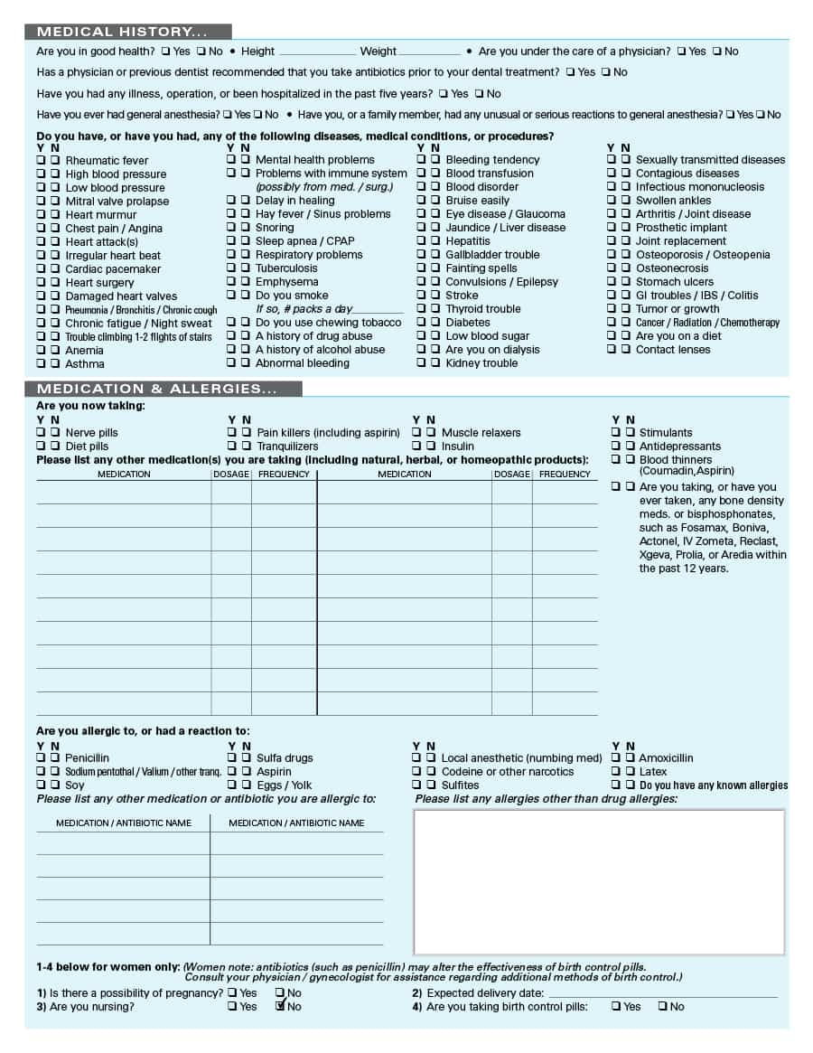67 Medical History Forms [Word, Pdf] – Printable Templates Pertaining To Medical Appointment Card Template Free
