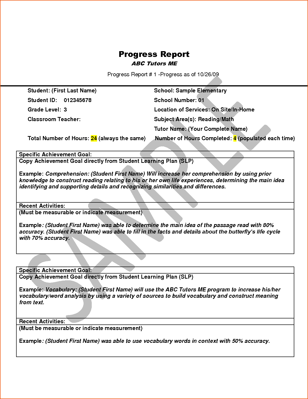 7+ Progress Report Template – Bookletemplate Throughout Simple Report Template Word