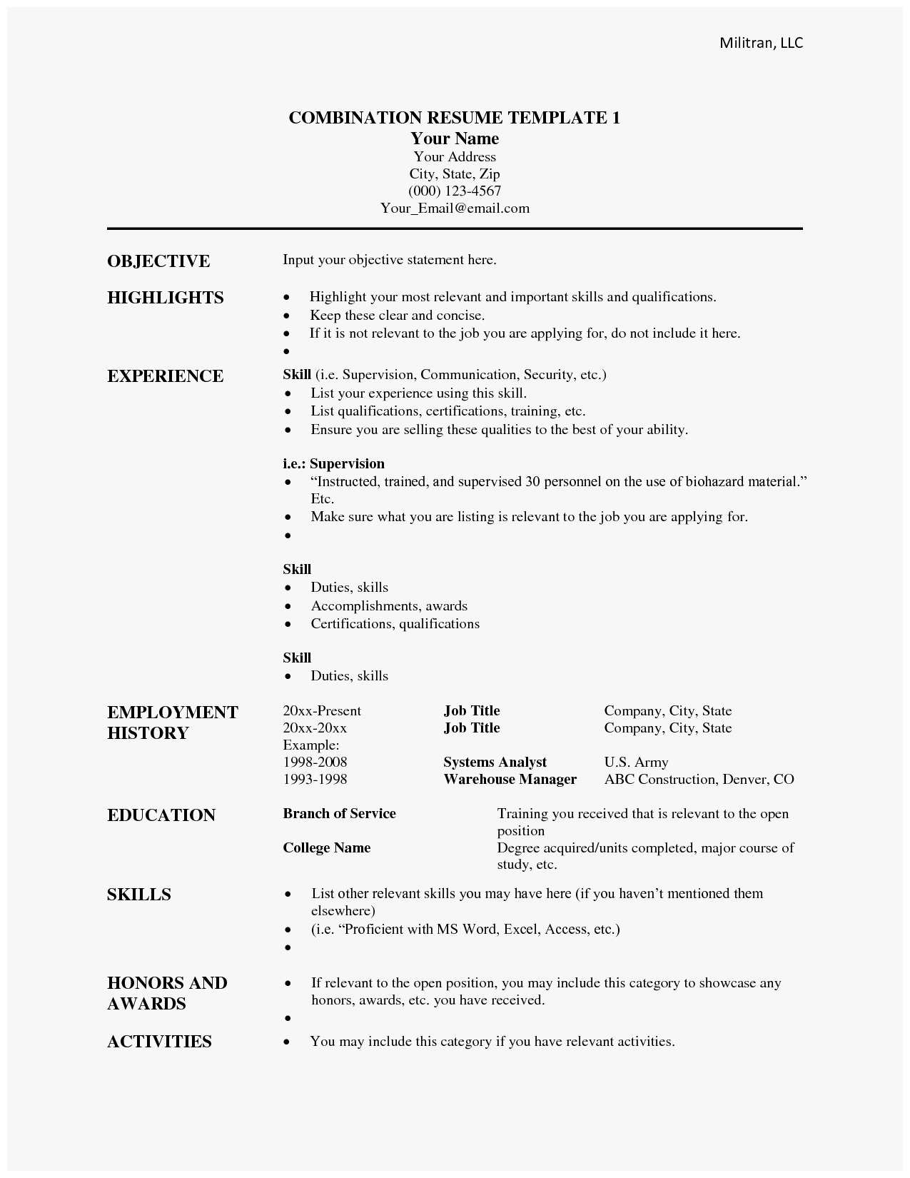 75 Admirable Stocks Of Combination Resume Sample | Best Of Pertaining To Combination Resume Template Word