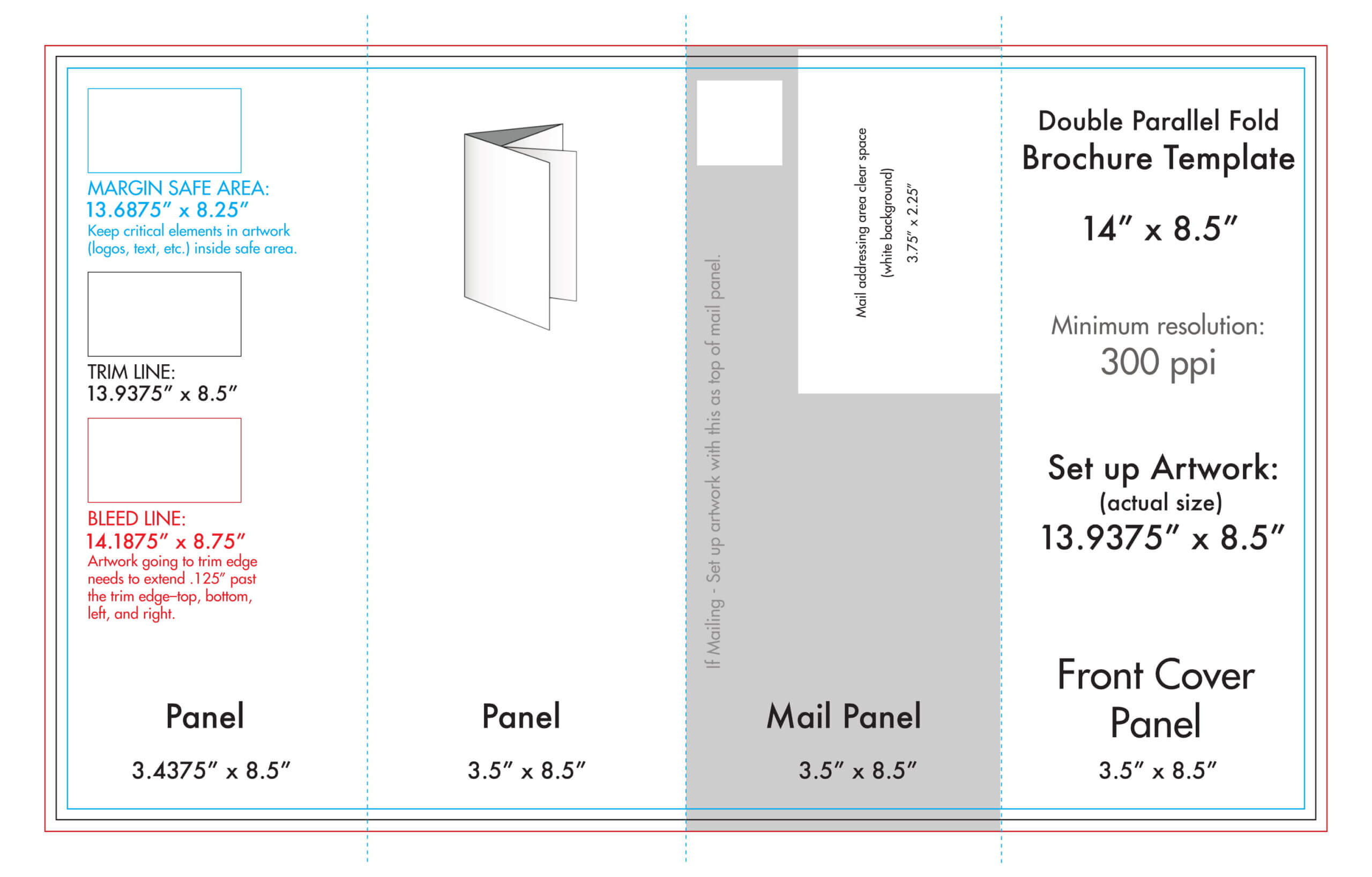 8.5" X 14" Double Parallel Brochure Template – U.s. Press For Brochure Rubric Template