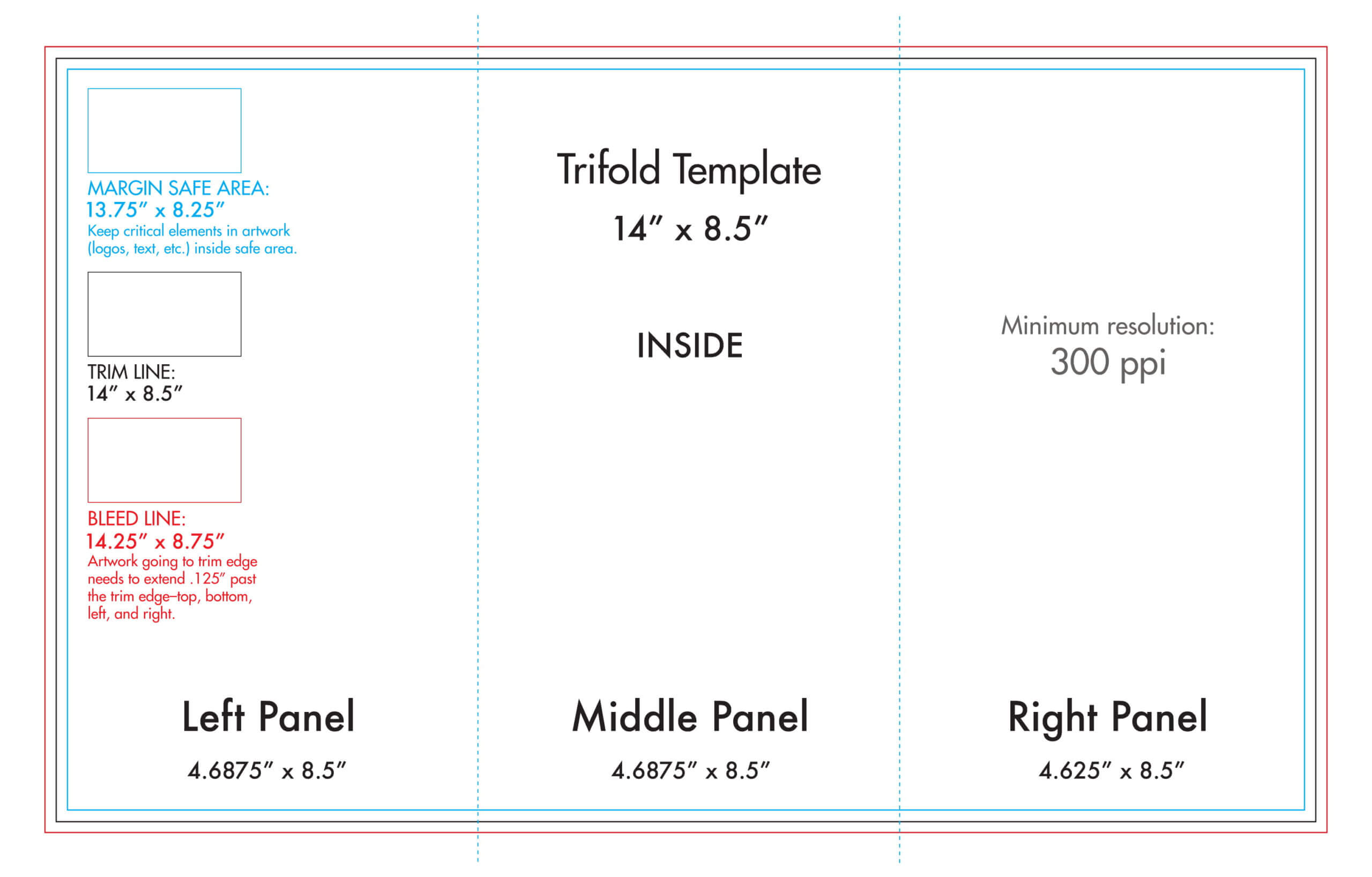 8.5" X 14" Tri Fold Brochure Template - U.s. Press Pertaining To Brochure Folding Templates