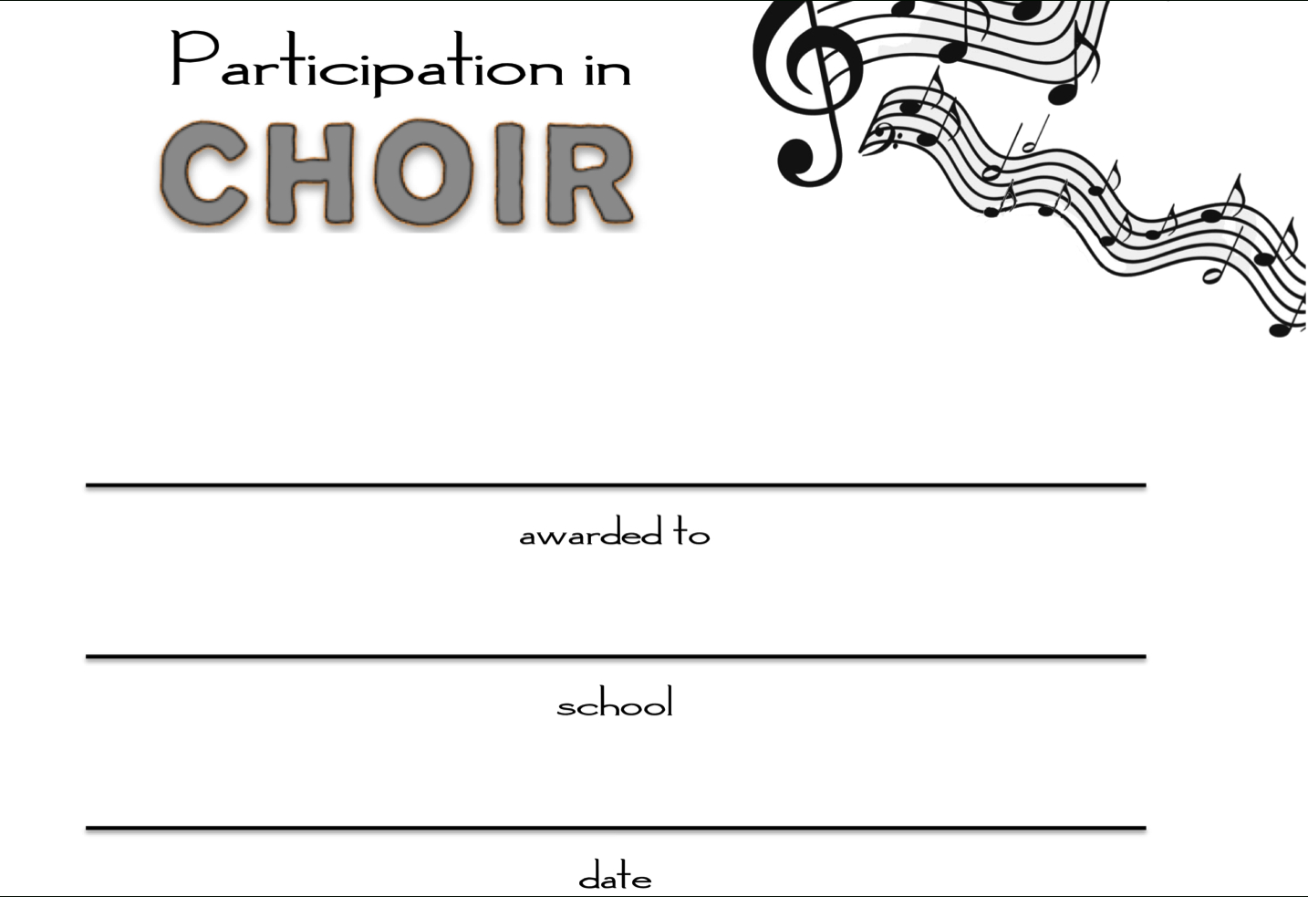 8+ Free Choir Certificate Of Participation Templates – Pdf Inside Certificate Of Participation Template Pdf