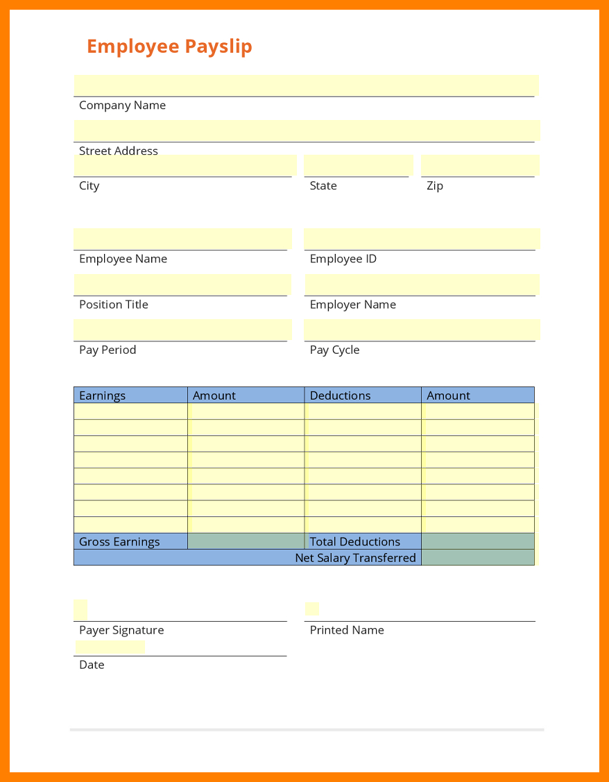 8+ Free Payslip Template Download | Shrewd Investment For Blank Payslip Template