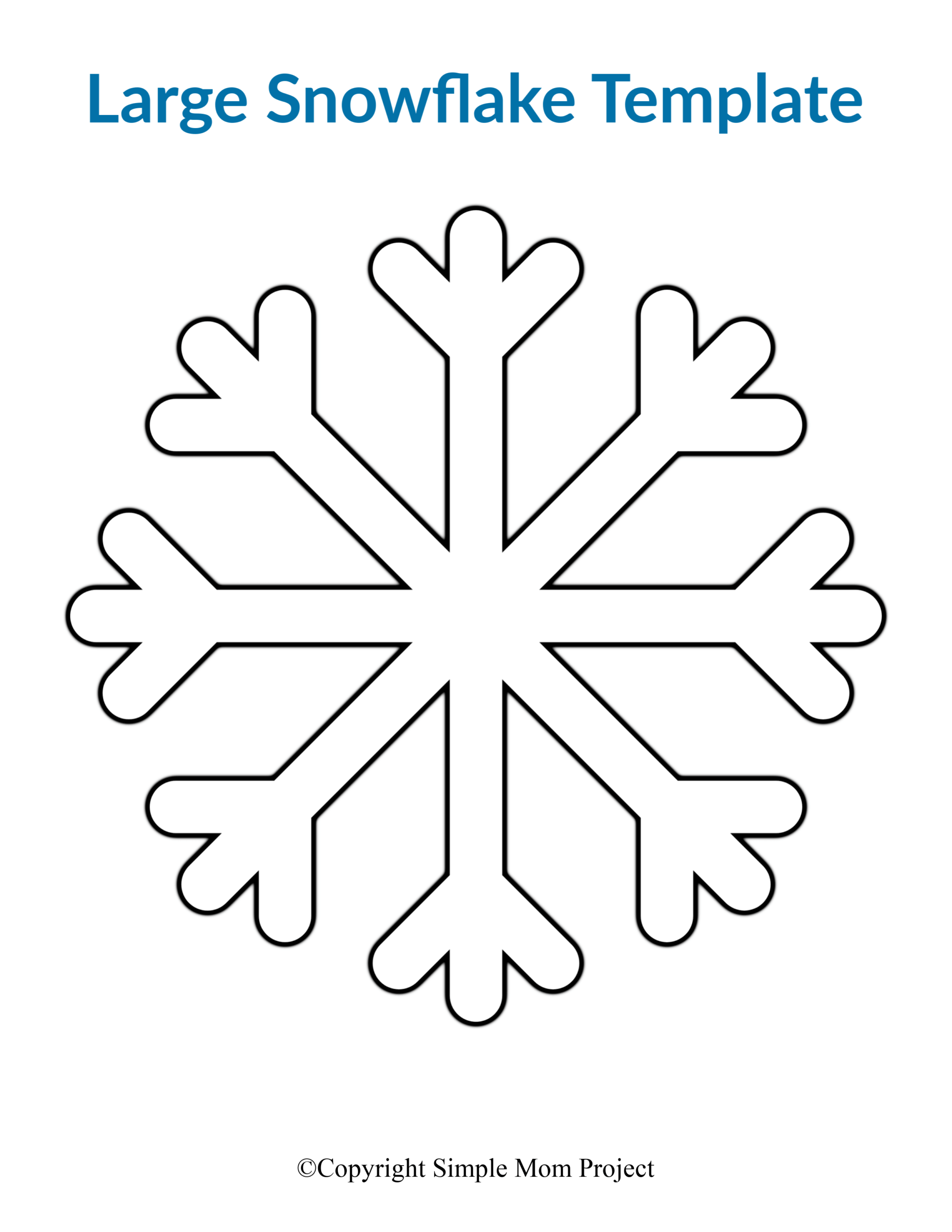 8 Free Printable Large Snowflake Templates – Simple Mom Project Pertaining To Blank Snowflake Template