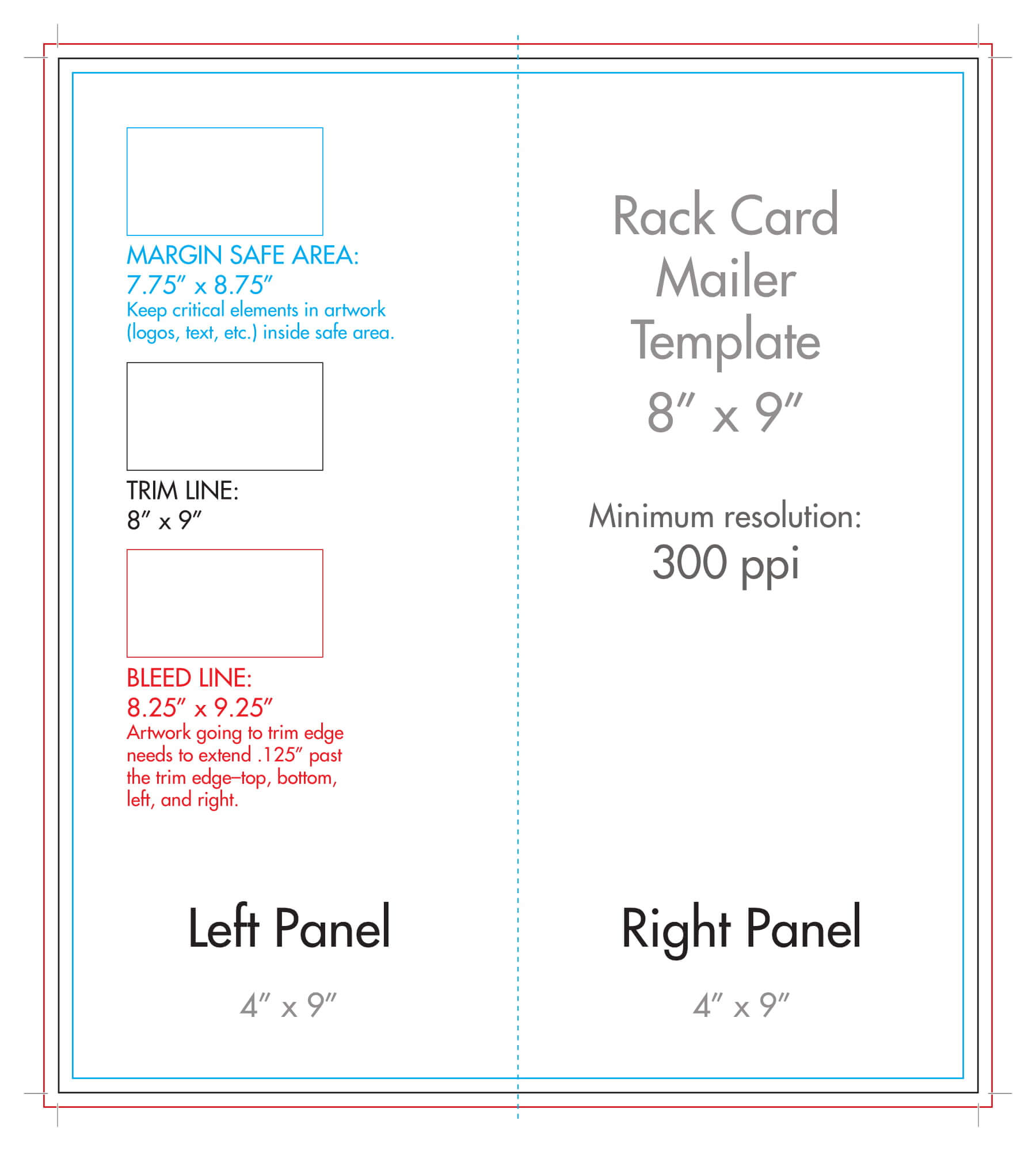 8" X 9" Rack Brochure Template (Half Fold) – U.s. Press Regarding Half Fold Card Template