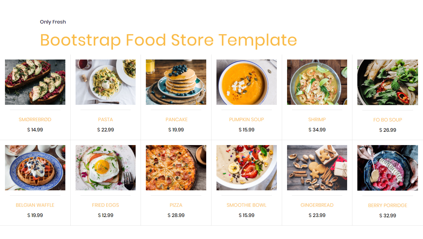 80+ Free Bootstrap Templates You Can't Miss In 2020 For Blank Food Web Template