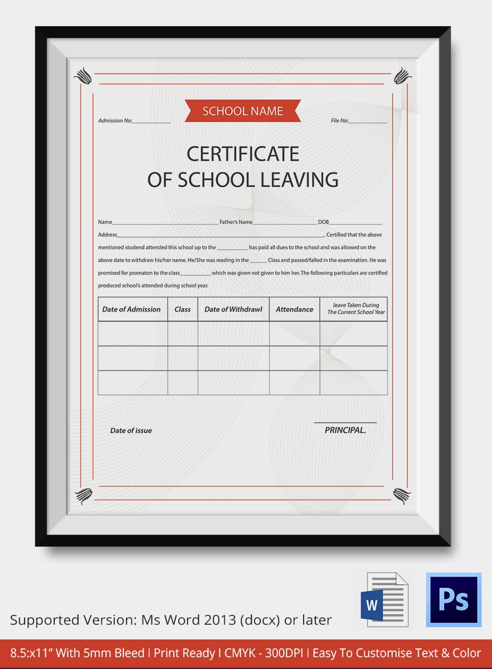 83+ Creative Custom Certificate Design Templates | School Intended For Leaving Certificate Template