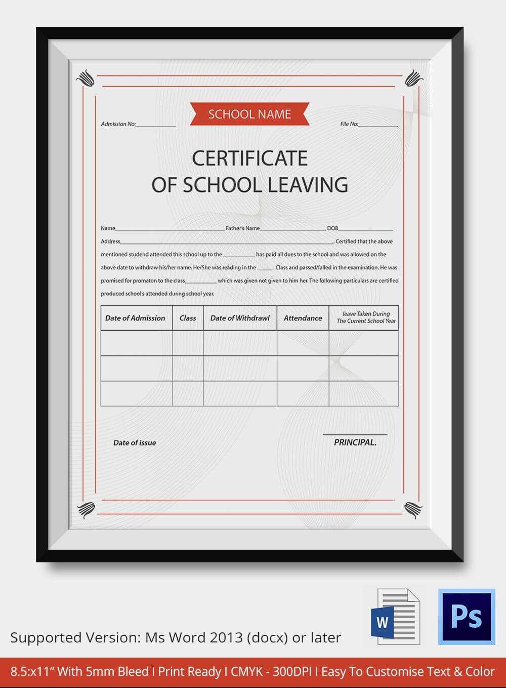 83+ Creative Custom Certificate Design Templates | School Intended For Leaving Certificate Template