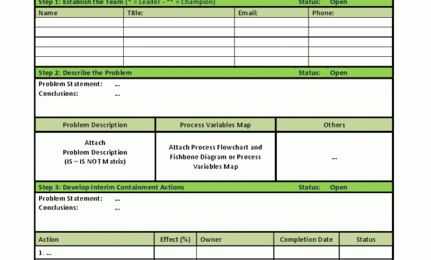 8D Problem Solving Process Report Template (Word) - Flevypro intended for 8D Report Format Template