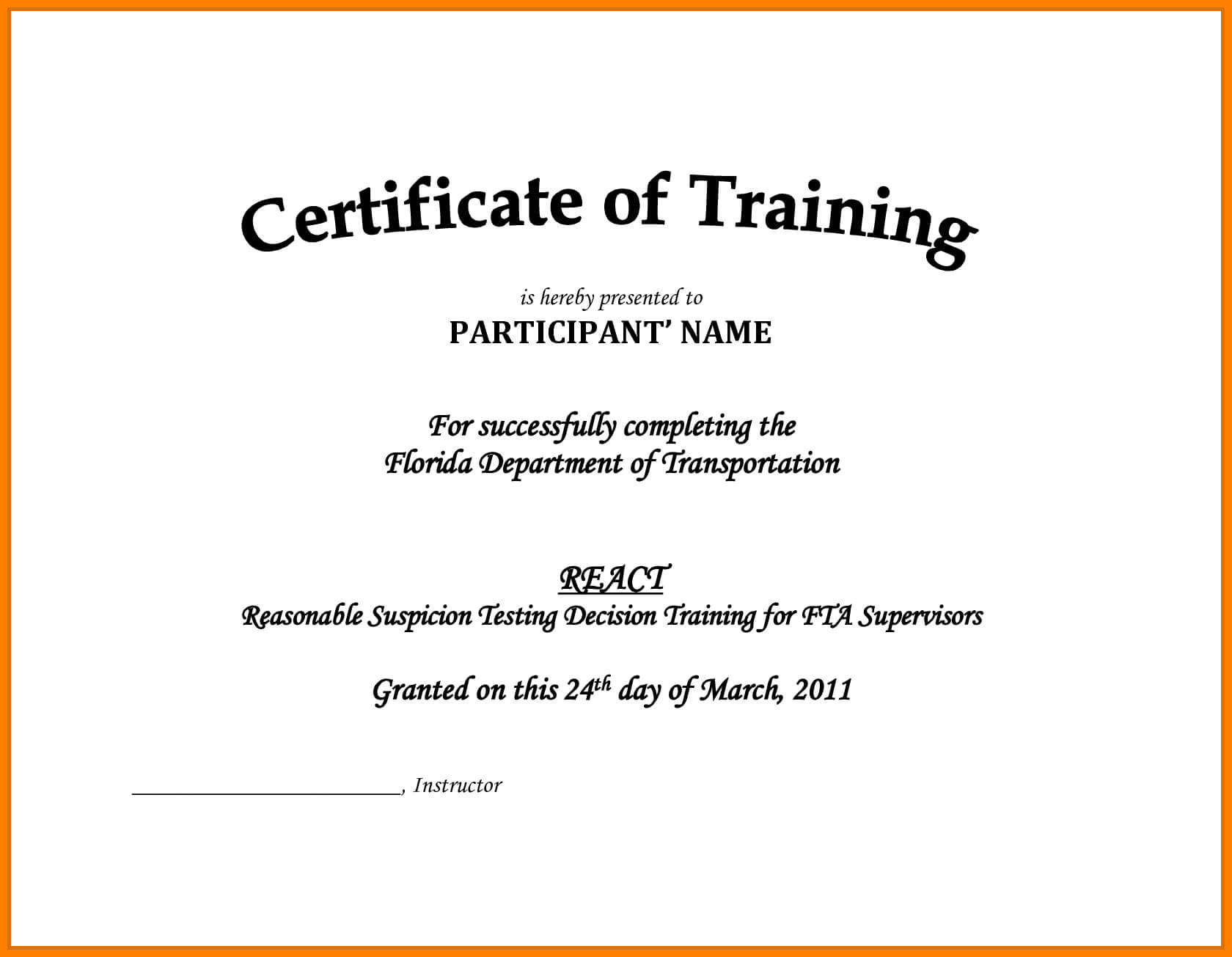 9+ Format Of Training Certificate | Good New World Throughout Training Certificate Template Word Format