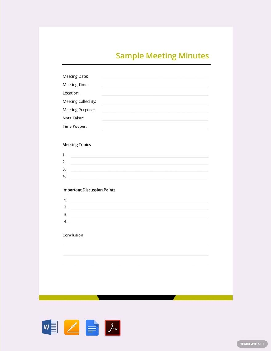 9+ School Meeting Minutes Templates In Word, Pdf, Apple Pertaining To Corporate Minutes Template Word