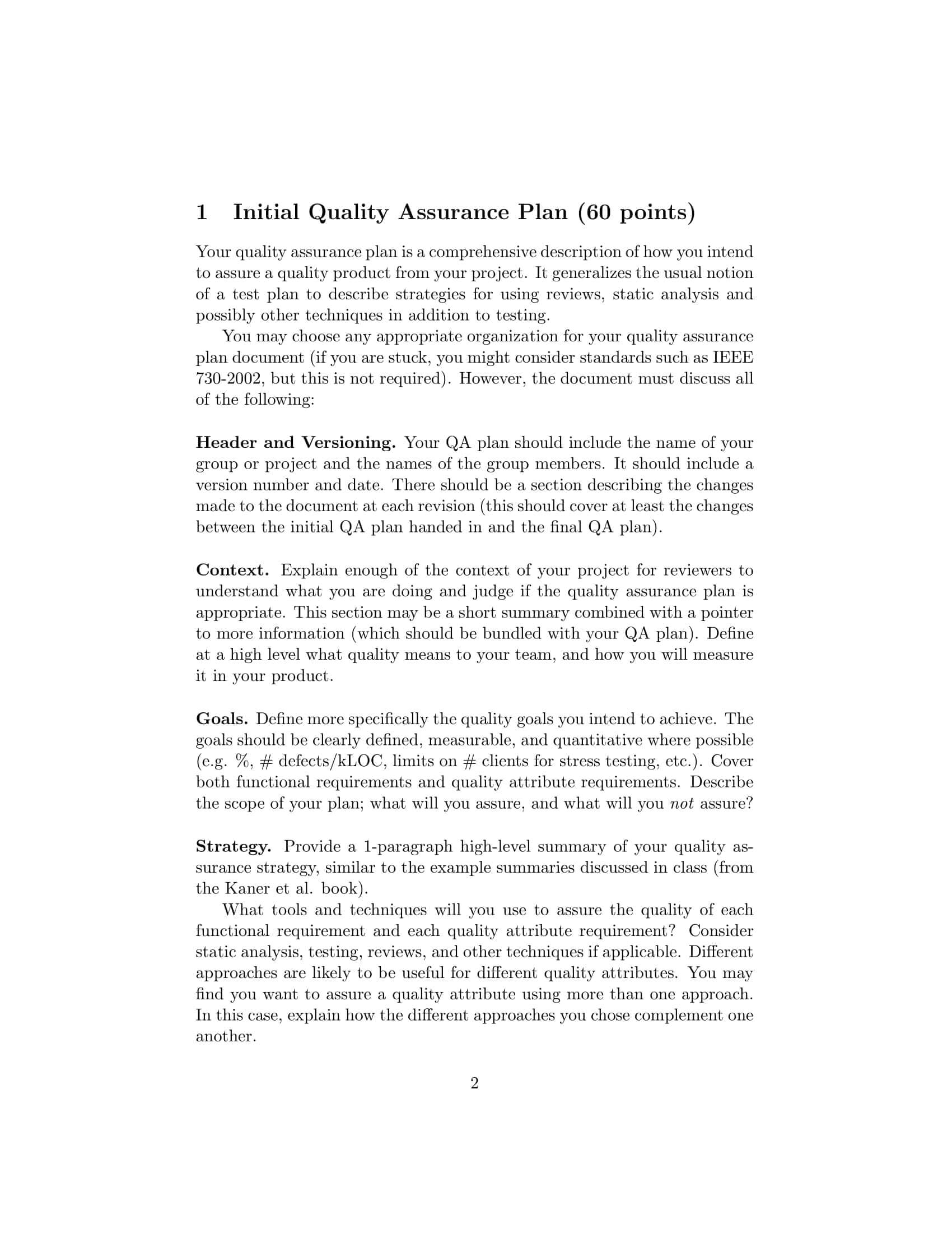 9+ Software Quality Assurance Plan Examples – Pdf | Examples Regarding Software Quality Assurance Report Template