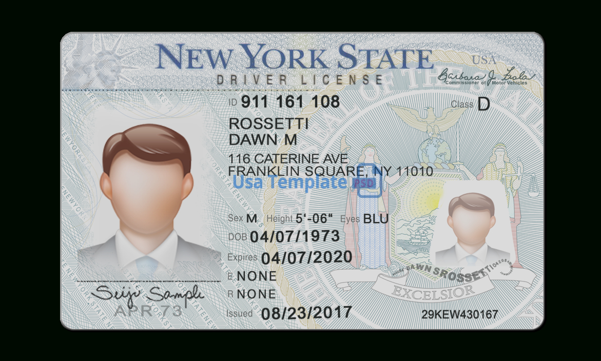 9Ddda Download New York State Drivers License Template Psd Inside Blank Drivers License Template
