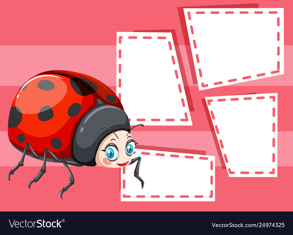 A Ladybug On Note Template Inside Blank Ladybug Template