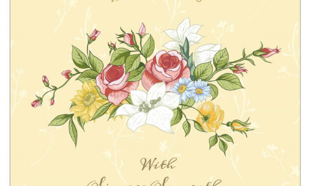 A Sympathy Card With A Bouquet Of Flowers On It. | Free regarding Sympathy Card Template