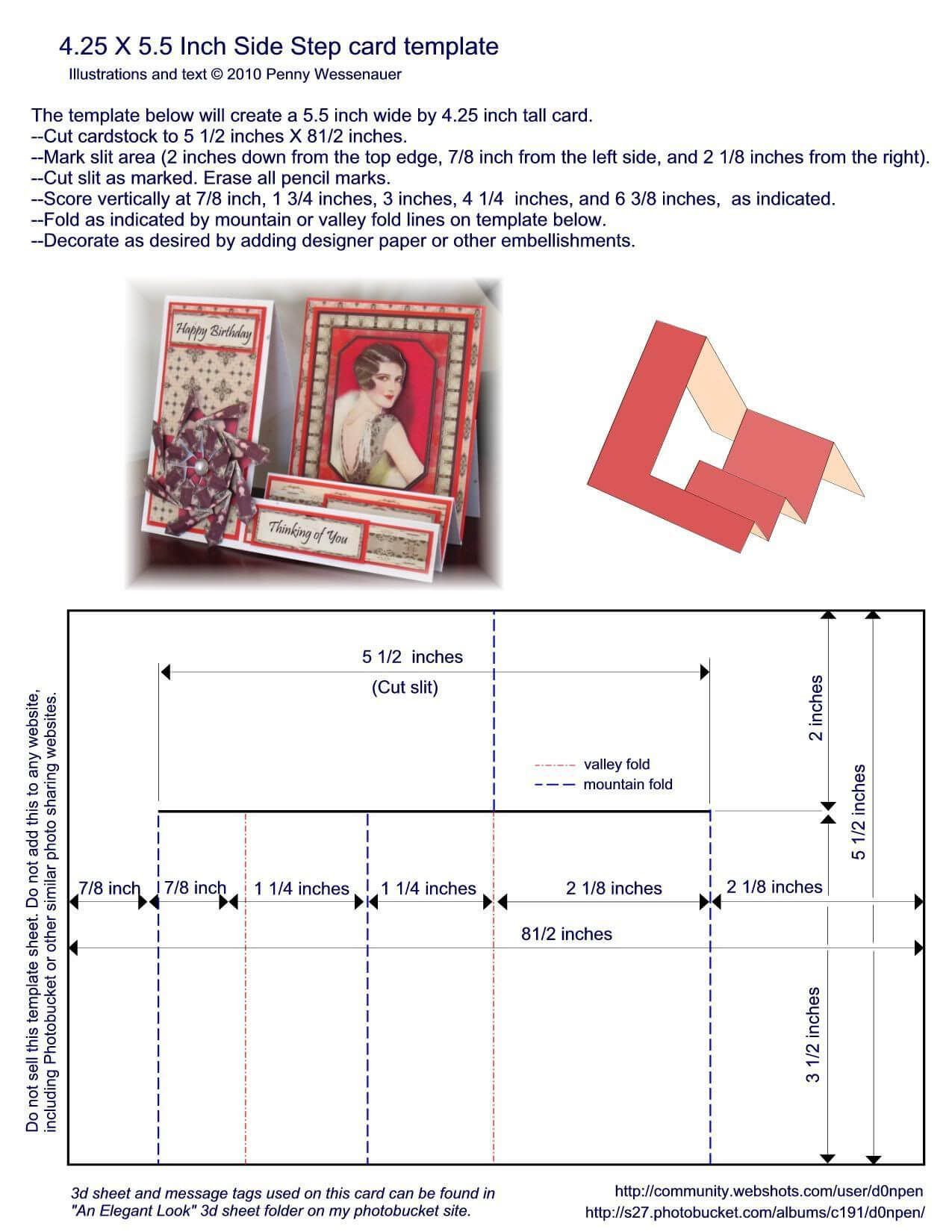 A2 (4.25 X 5.5) Side Step Card Template | Step Cards, Side Regarding A2 Card Template
