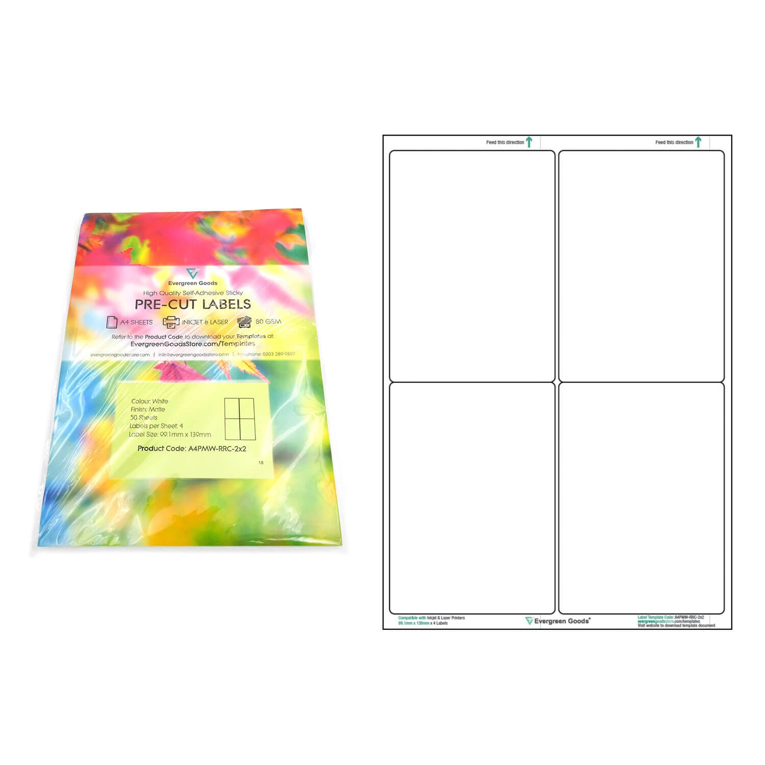 A4 Pre Cut Multi Matte White Paper Labels (2X2, 4 Labels Per Inside Label Template 21 Per Sheet Word