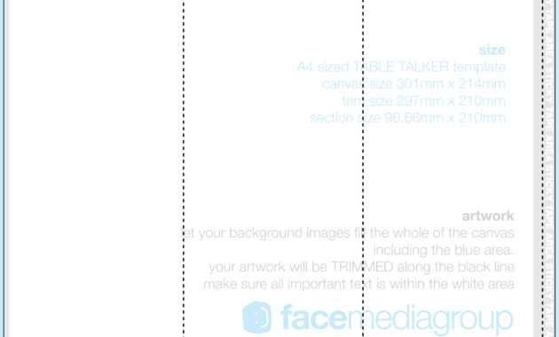 A4 Tri-Fold Table Talker Template | Photo Page - Everystockphoto with Tri Fold Tent Card Template