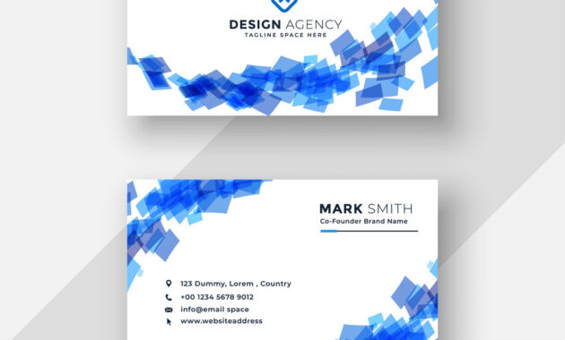 Abstract Blue Creative Business Card Template inside Advertising Card Template
