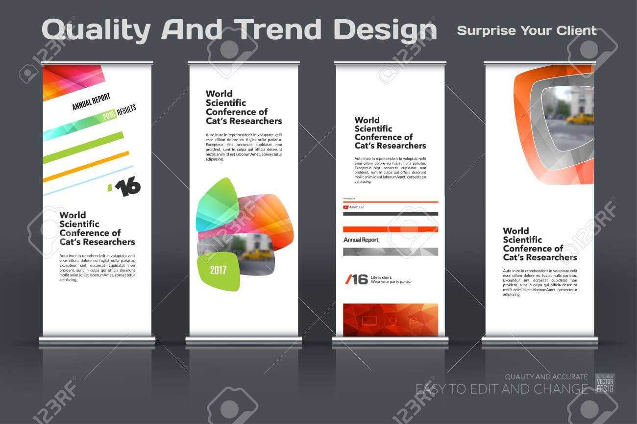 Abstract Business Vector Set Of Modern Roll Up Banner Stand Design.. Throughout Banner Stand Design Templates