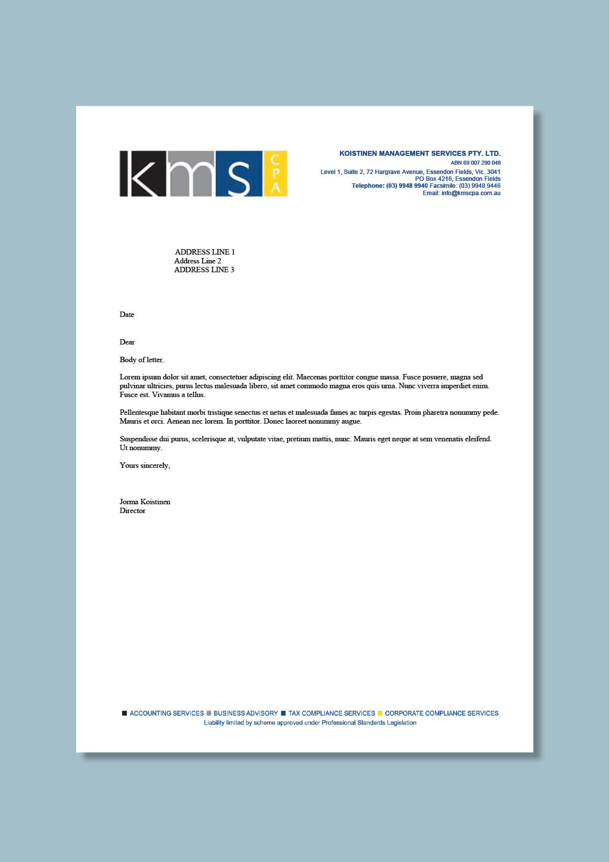 Accountancy And Management Consultancy Letterhead #cordestra In Headed Letter Template Word