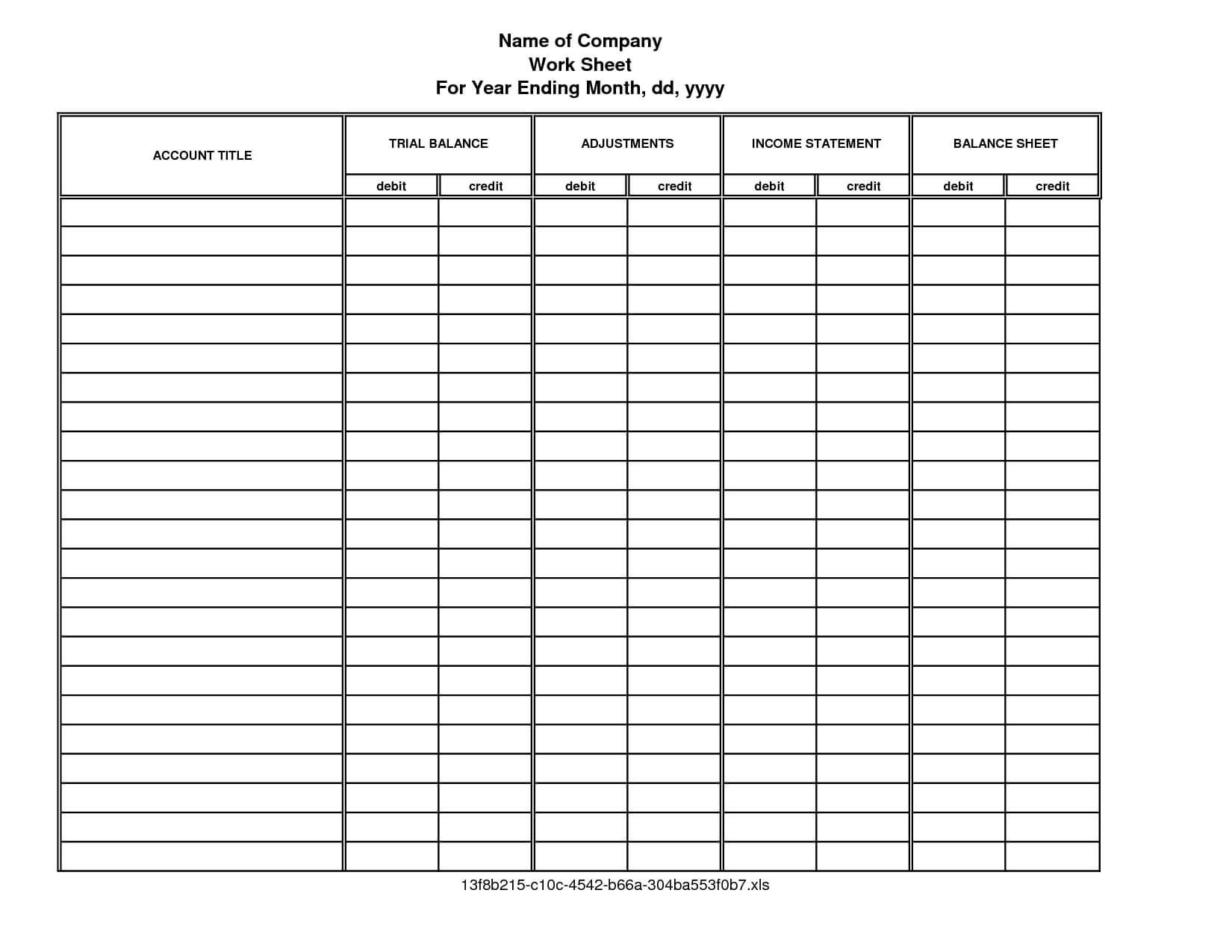 Accounting Ledger Template Printable | Of Our Printable In Air Balance Report Template