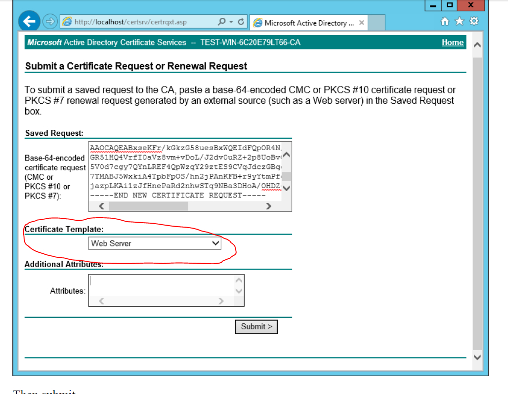 Ad Certificate Services - The Combobox To Select Template Is Within Active Directory Certificate Templates