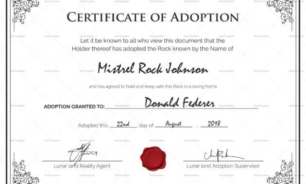 Adoption Birth Certificate Template | Certificate Templates regarding Blank Adoption Certificate Template