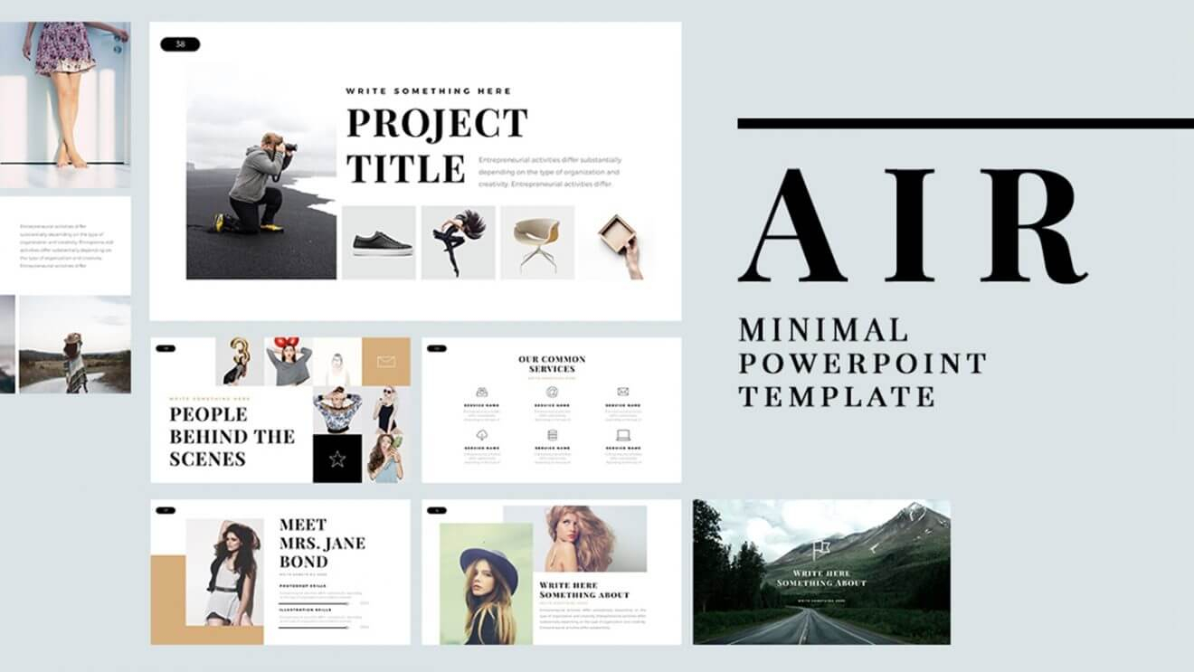 Air Free Powerpoint Template(9 Slides) – Just Free Slides With Raf Powerpoint Template