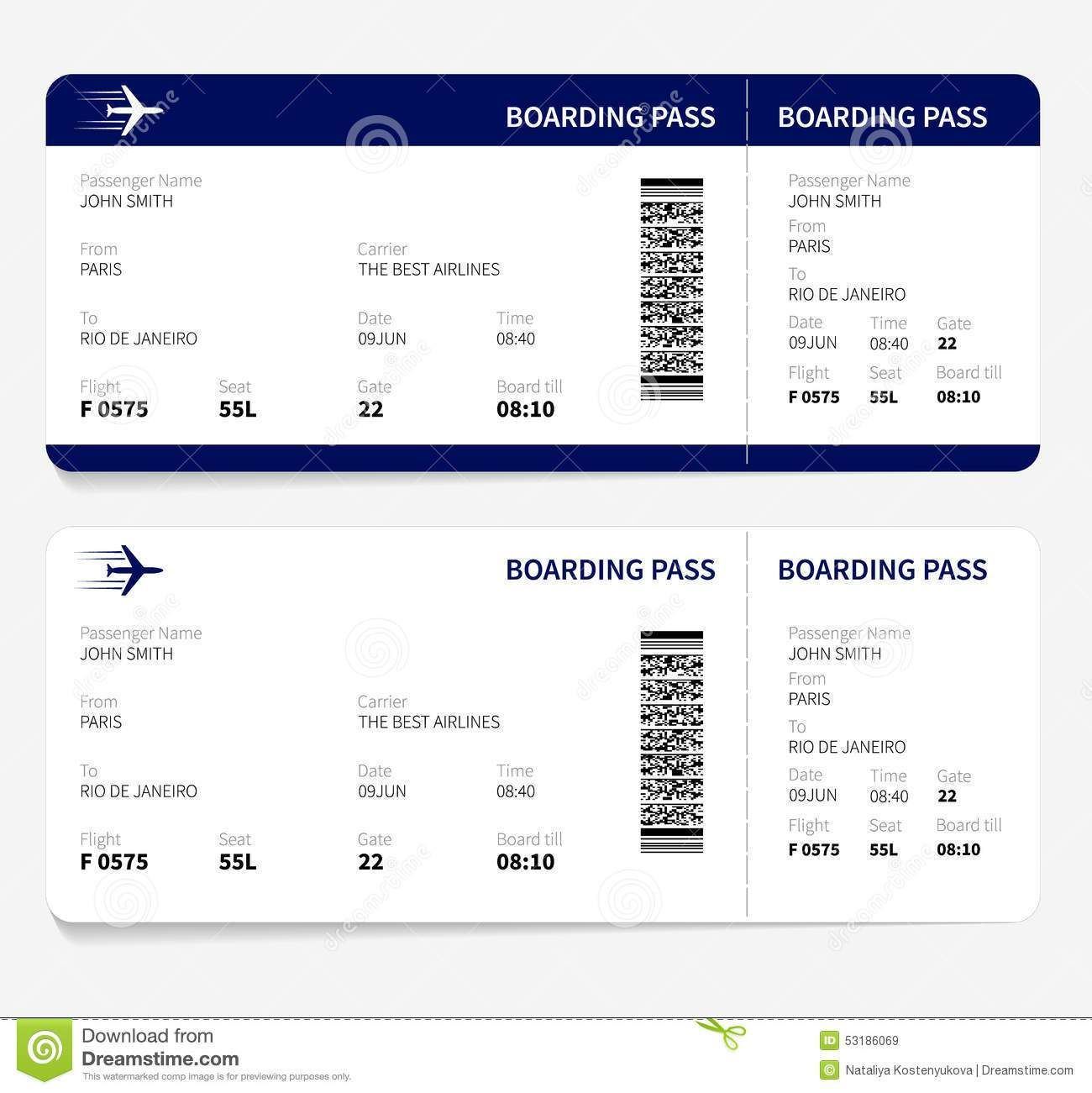 Airline Ticket Template Free Sample Customer Service Resume Throughout Plane Ticket Template Word