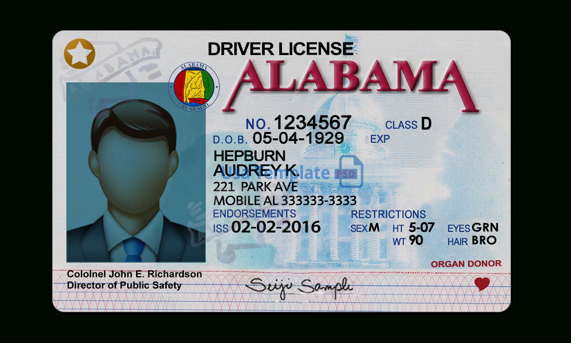 Alabama Driver License Template Within Blank Drivers License Template