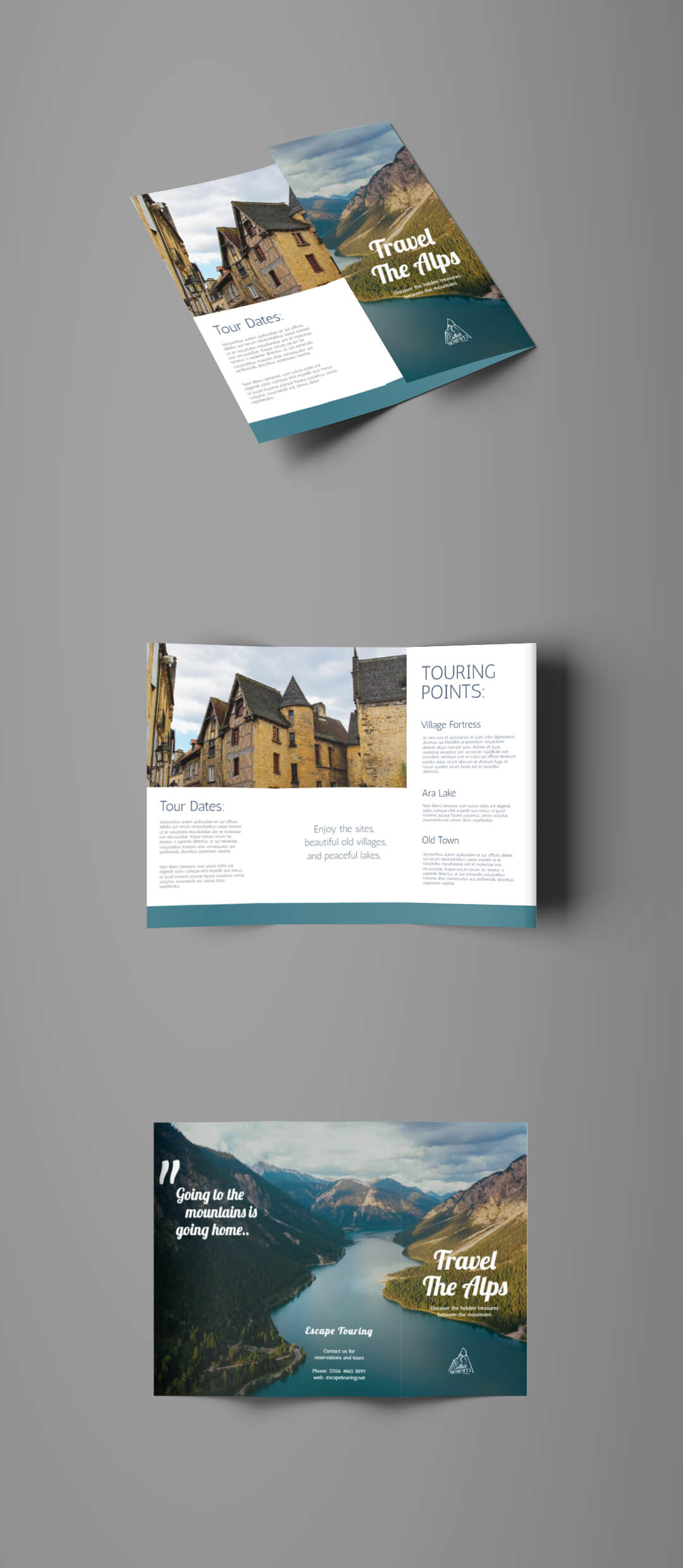 Alpine Travel Tri Fold Brochure Template | Travel Brochure Inside Free Online Tri Fold Brochure Template