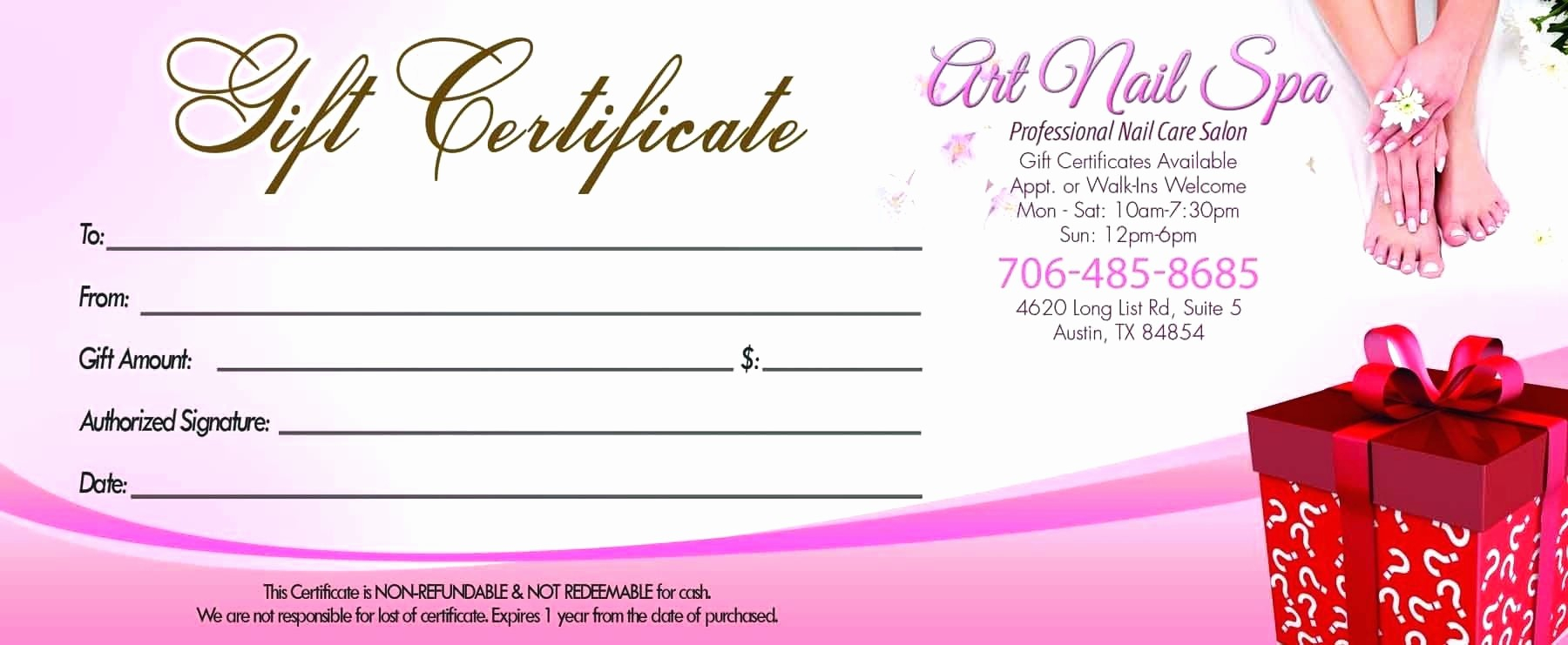 Amazing Salon Gift Certificate Template Ideas Free Hair Word Pertaining To Salon Gift Certificate Template
