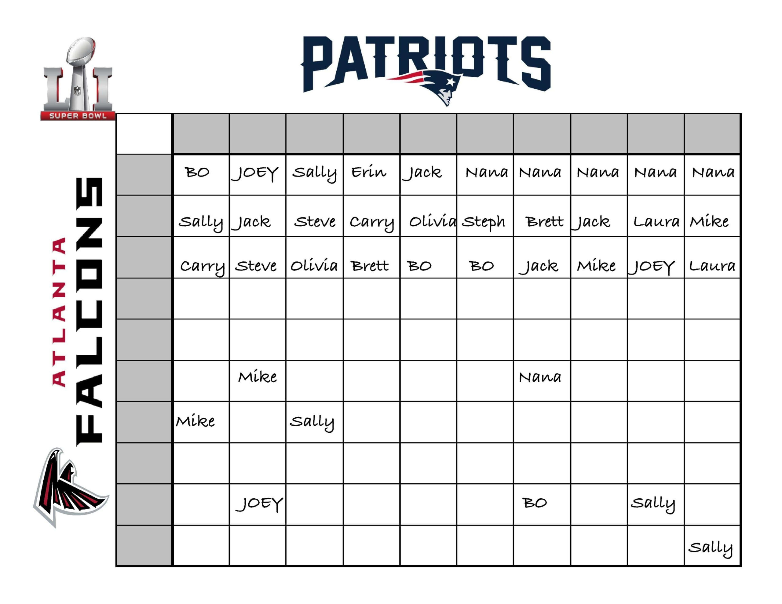 An Easy, Fun Way To Create A Super Bowl Betting Chart For Pertaining To Football Betting Card Template